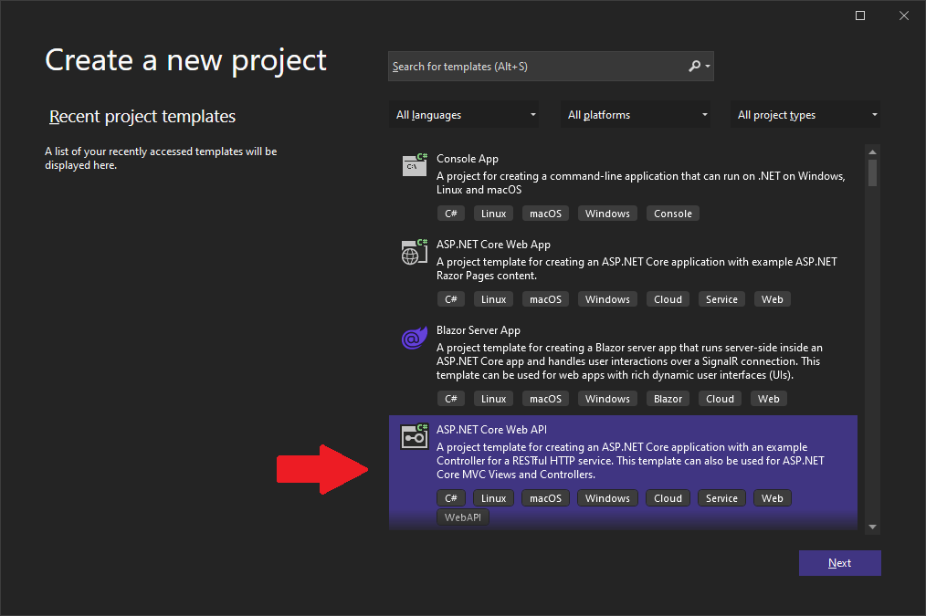 Visual Studio New Project