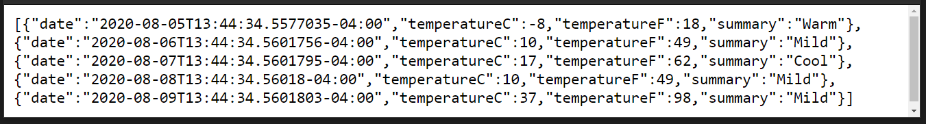 WeatherForecast endpoint